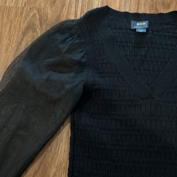 Anthropologie Maeve Sweater with Mesh Sleeves - Picture 2 of 5